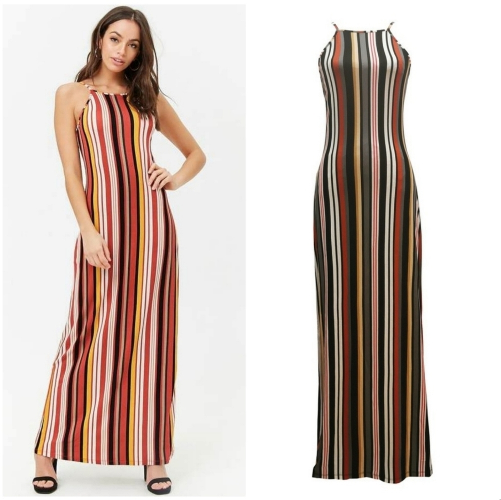 Forever 21 Striped Maxi Dress 🧡